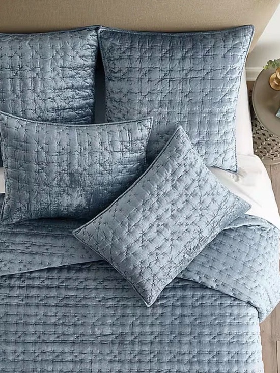 Ballard Designs Other - TWO Ballard Design Margot Slubby Velvet Quilter Sham Euro 26x26